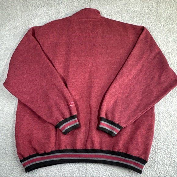 San Francisco 49ers Cadre Half-Zip Burgundy/Blk Pullover Sweater Jacket Men's XL - Picture 4 of 14